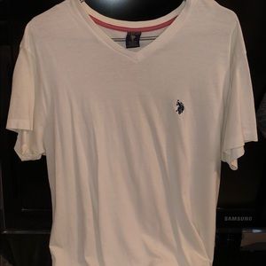 U.S. Polo Assn. White V Neck